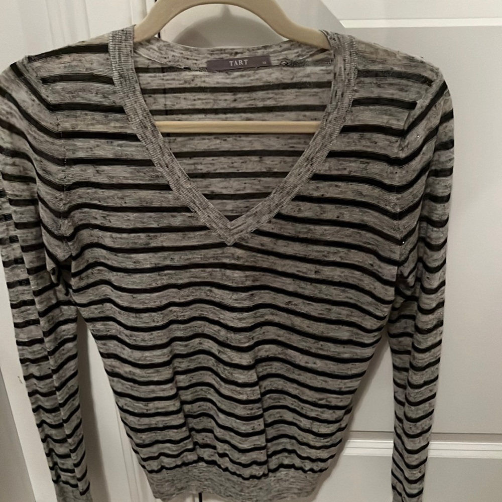 Tart striped v-neck sweater
